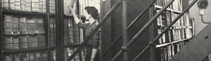 Norah Gurney in the Borthwick strongroom